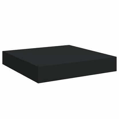 Floating Wall Shelves 2 pcs Black 23x23.5x3.8 cm MDF