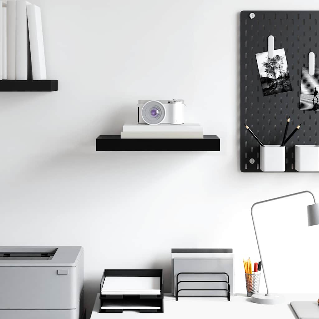 Floating Wall Shelf Black 40x23x3.8 cm MDF