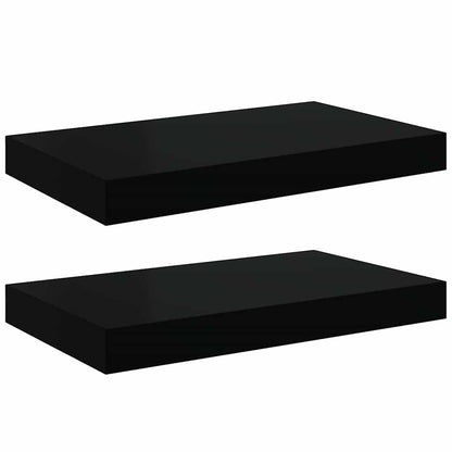 Floating Wall Shelves 2 pcs Black 40x23x3.8 cm MDF
