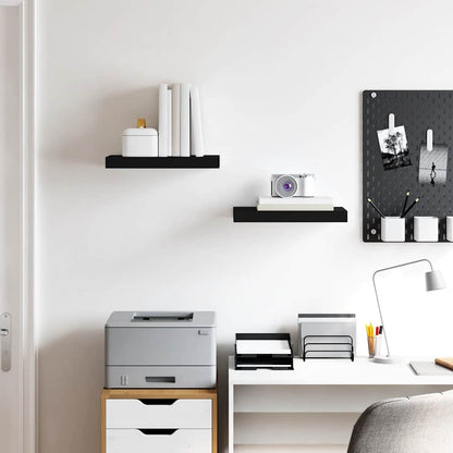 Floating Wall Shelves 2 pcs Black 40x23x3.8 cm MDF