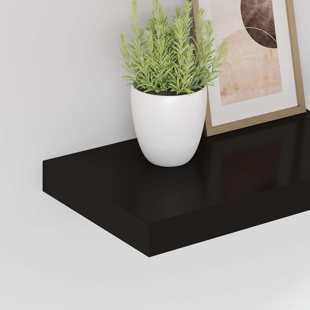 Floating Wall Shelves 2 pcs Black 40x23x3.8 cm MDF
