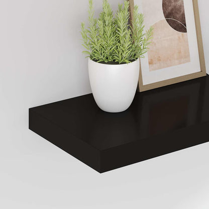 Floating Wall Shelves 2 pcs Black 40x23x3.8 cm MDF
