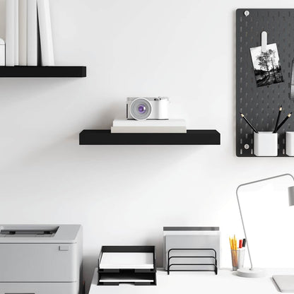 Floating Wall Shelf Black 50x23.5x3.8 cm MDF