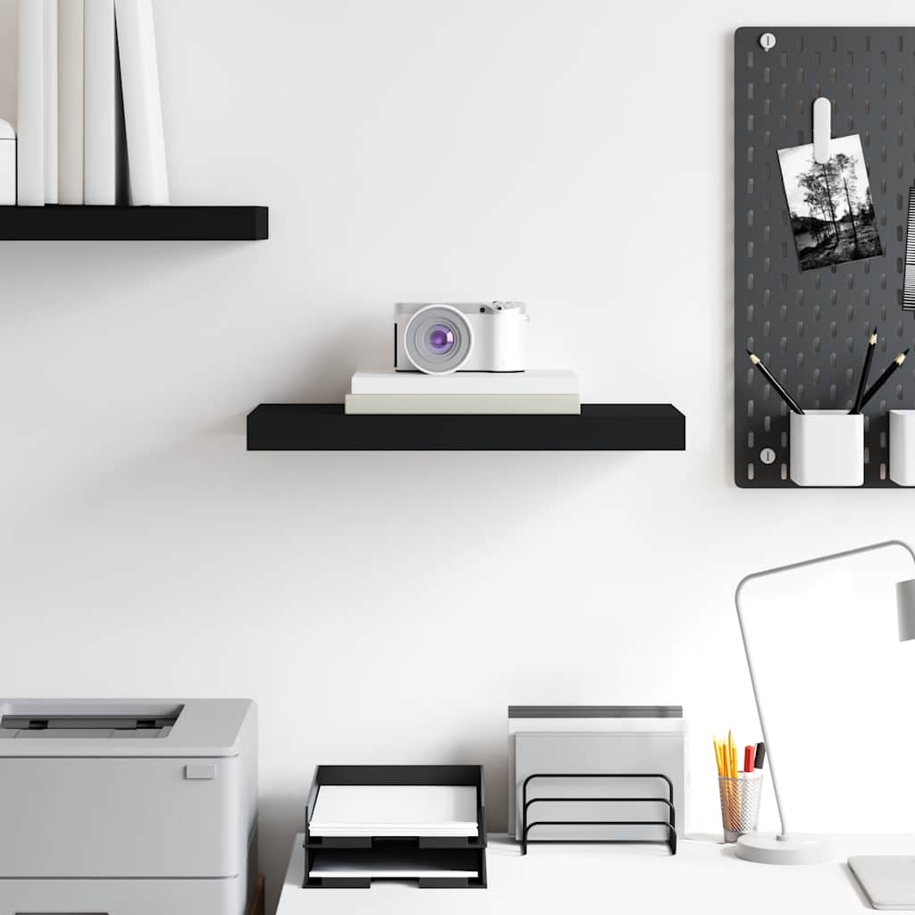Floating Wall Shelf Black 50x23x3.8 cm MDF