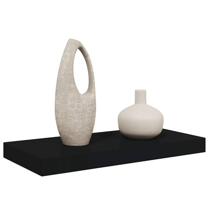 Floating Wall Shelf Black 50x23.5x3.8 cm MDF