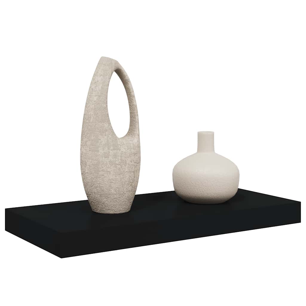 Floating Wall Shelf Black 50x23x3.8 cm MDF