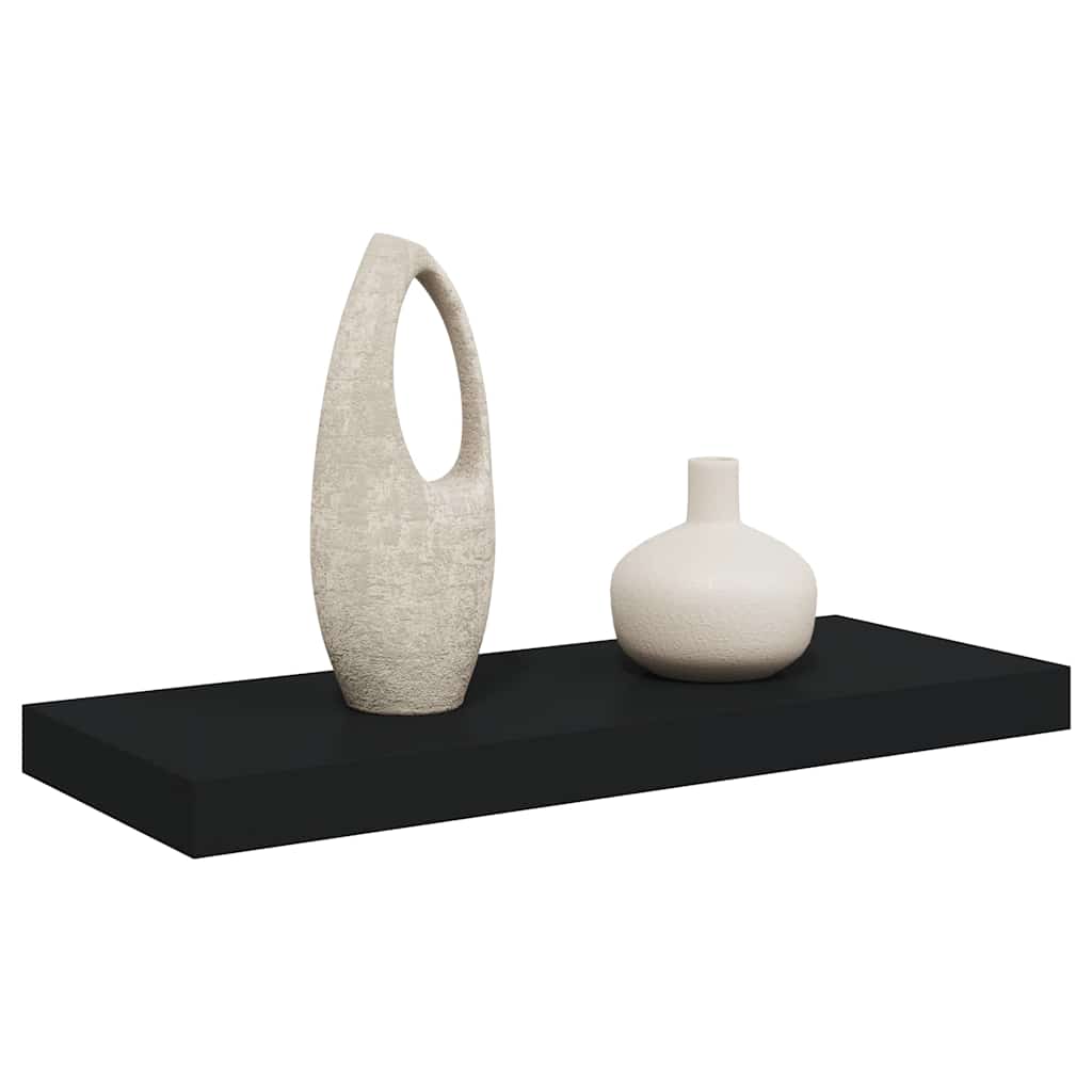 Floating Wall Shelf Black 60x23.5x3.8 cm MDF