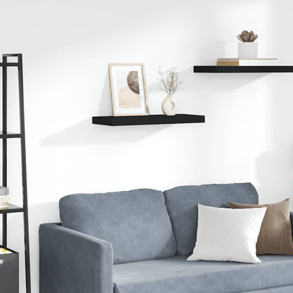 Floating Wall Shelf Black 60x23.5x3.8 cm MDF