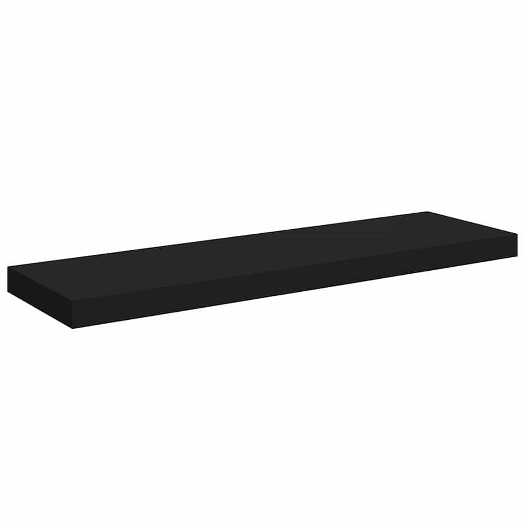 Floating Wall Shelf Black 80x23.5x3.8 cm MDF