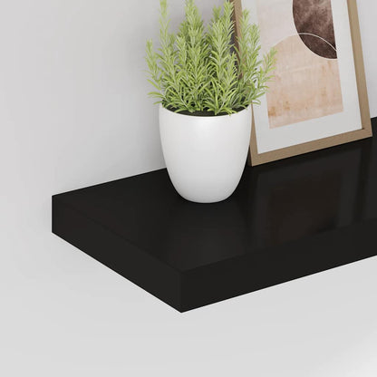 Floating Wall Shelves 2 pcs Black 80x23.5x3.8 cm MDF