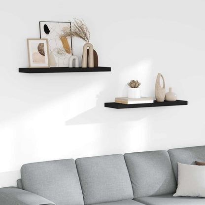 Floating Wall Shelves 2 pcs Black 80x23.5x3.8 cm MDF