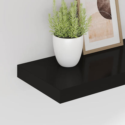 Floating Wall Shelves 4 pcs Black 80x23.5x3.8 cm MDF