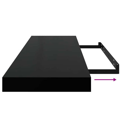Floating Wall Shelves 4 pcs Black 80x23.5x3.8 cm MDF