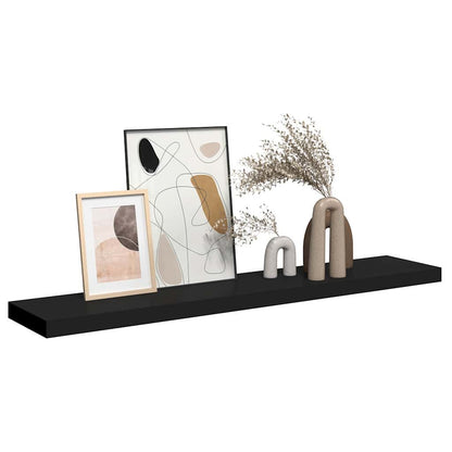 Floating Wall Shelf Black 120x23.5x3.8 cm MDF