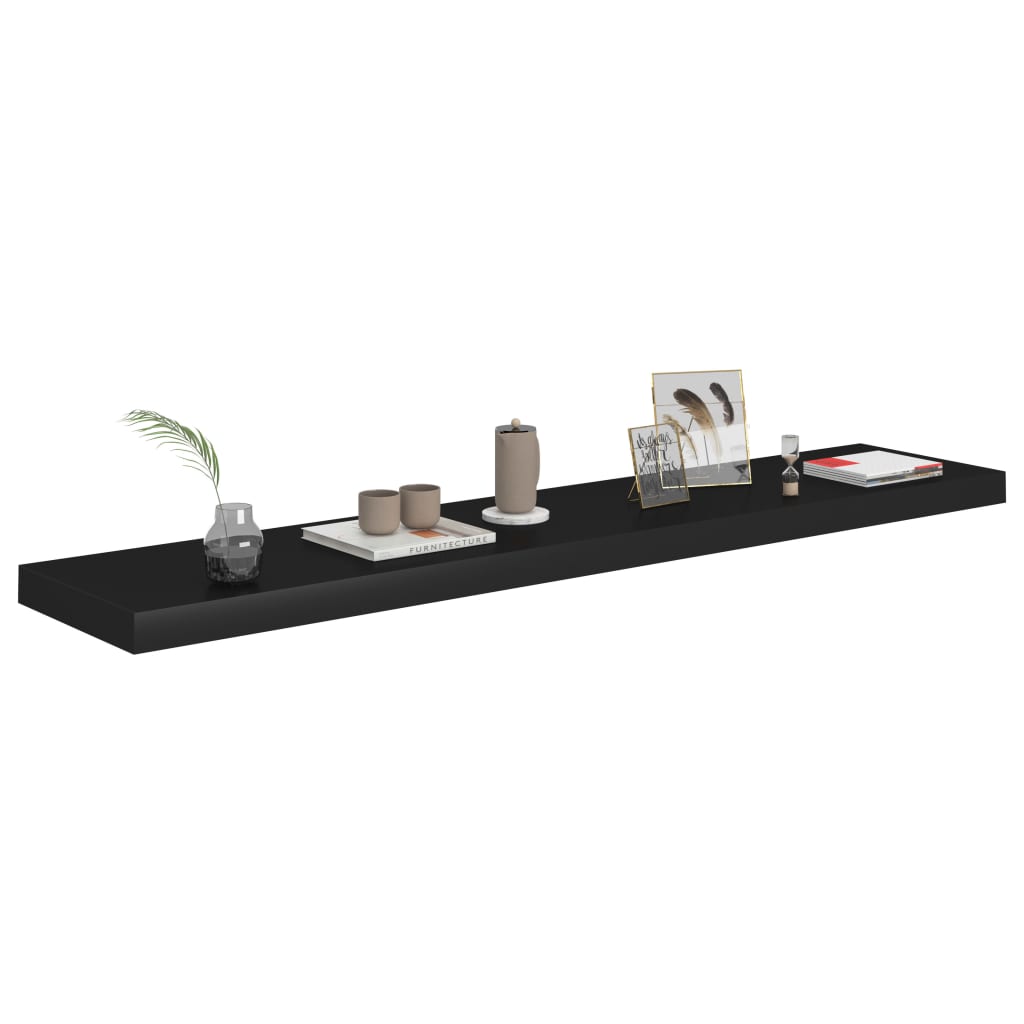Floating Wall Shelves 4 pcs Black 120x23.5x3.8 cm MDF