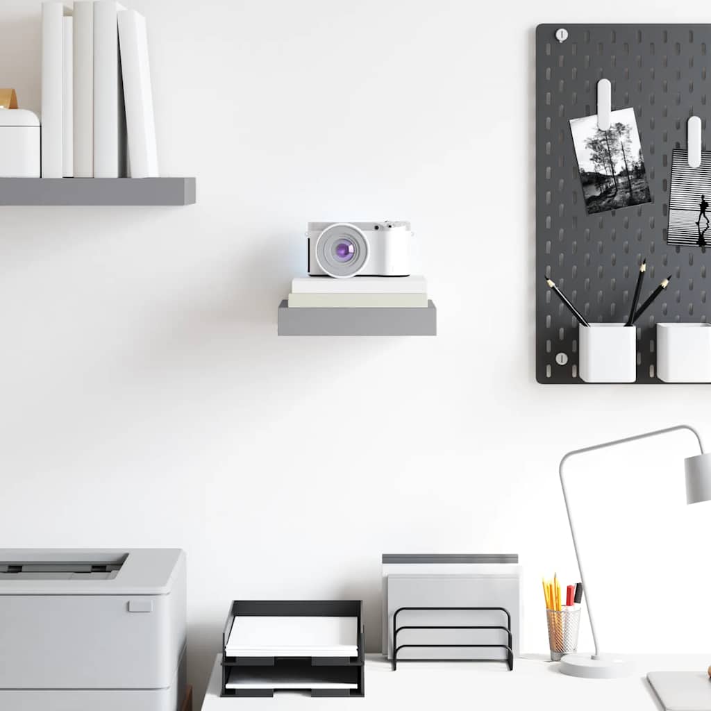 Floating Wall Shelf Grey 23x23.5x3.8 cm MDF