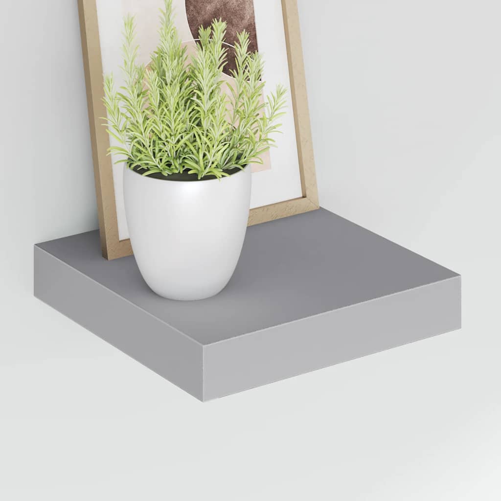 Floating Wall Shelf Grey 23x23.5x3.8 cm MDF