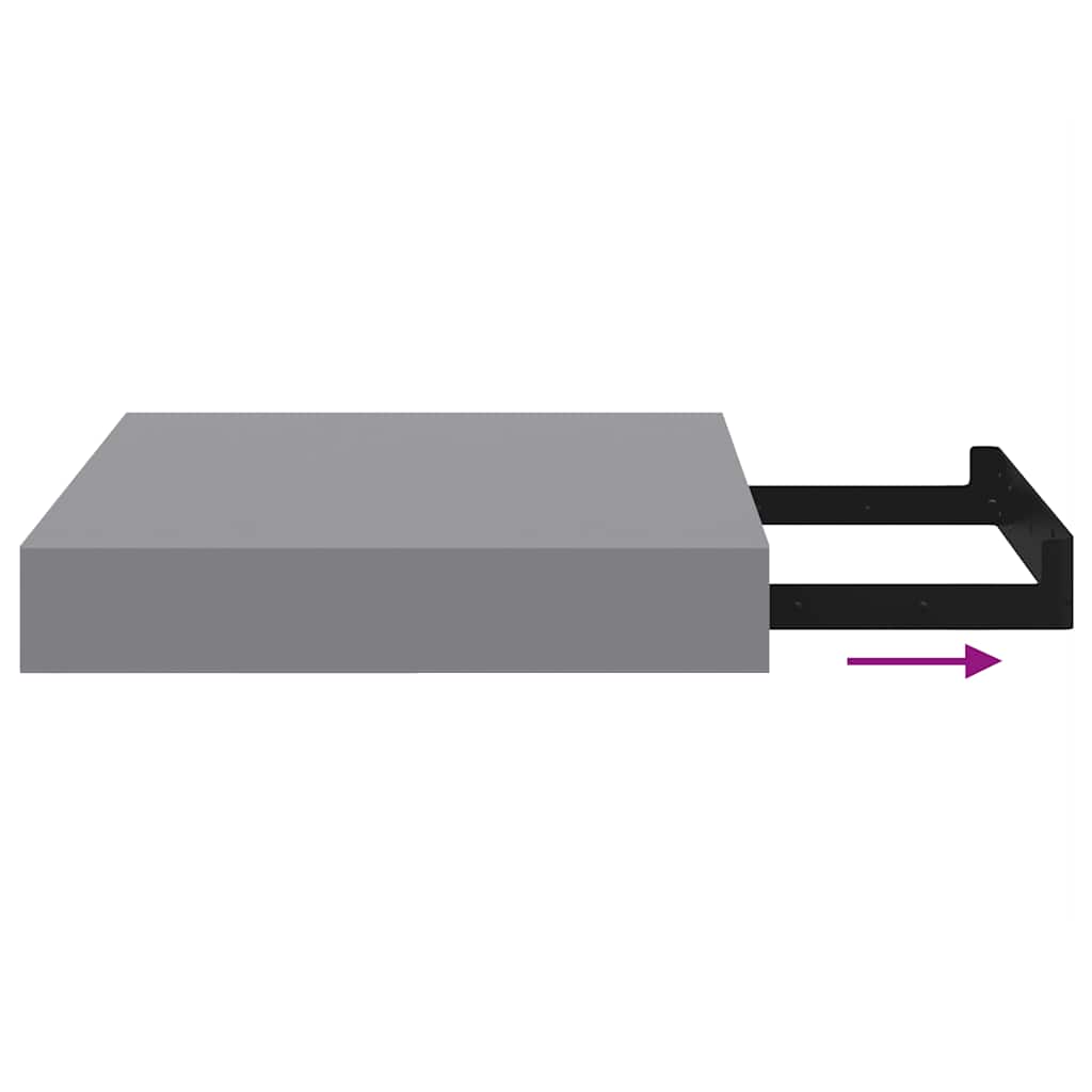 Floating Wall Shelf Grey 23x23.5x3.8 cm MDF