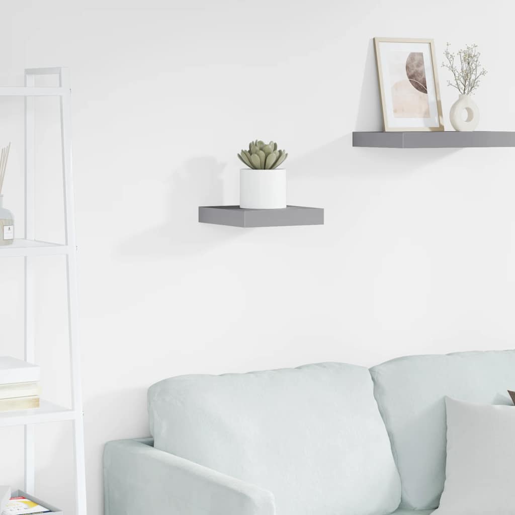 Floating Wall Shelf Grey 23x23.5x3.8 cm MDF