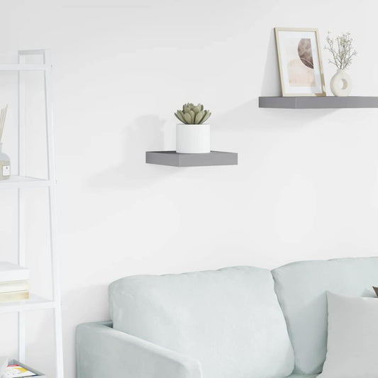 Floating Wall Shelf Grey 23x23.5x3.8 cm MDF