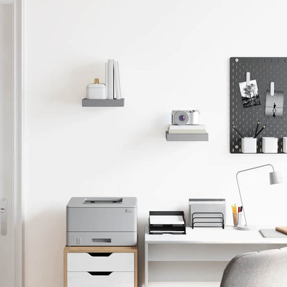 Floating Wall Shelves 2 pcs Grey 23x23.5x3.8 cm MDF
