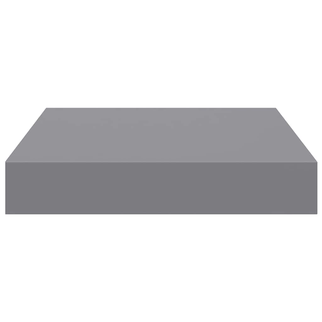 Floating Wall Shelves 2 pcs Grey 23x23.5x3.8 cm MDF