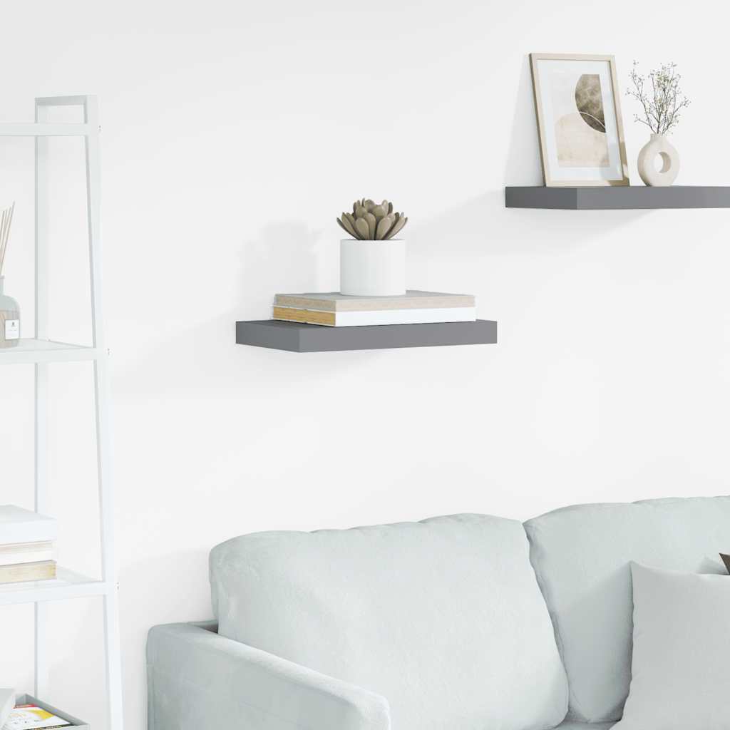 Floating Wall Shelf Grey 40x23.5x3.8 cm MDF