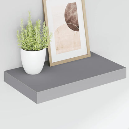 Floating Wall Shelves 2 pcs Grey 40x23x3.8 cm MDF