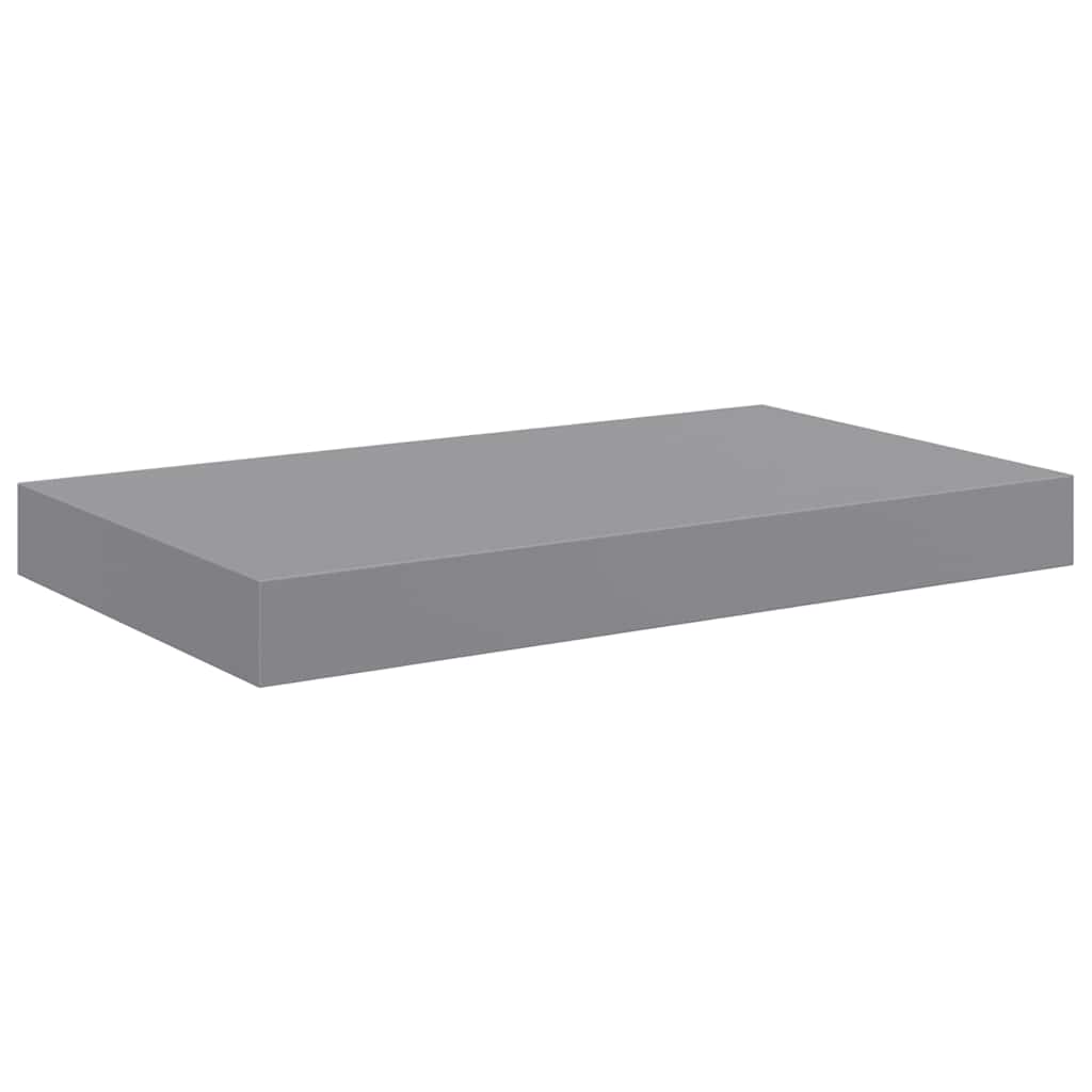 Floating Wall Shelves 2 pcs Grey 40x23x3.8 cm MDF