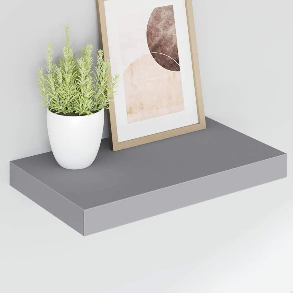 Floating Wall Shelves 4 pcs Grey 40x23.5x3.8 cm MDF
