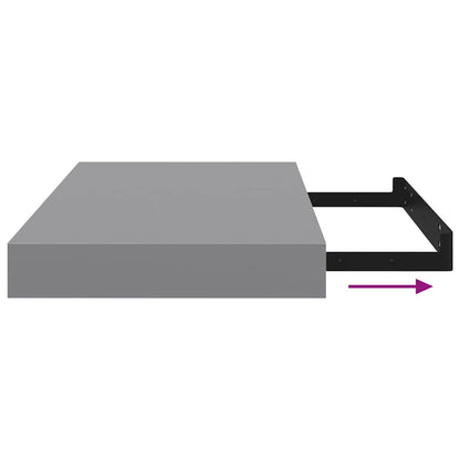 Floating Wall Shelves 4 pcs Grey 40x23x3.8 cm MDF