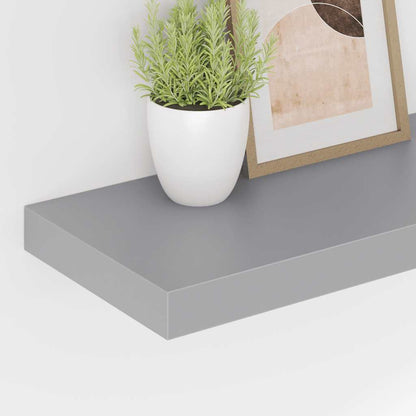 Floating Wall Shelves 2 pcs Grey 50x23x3.8 cm MDF