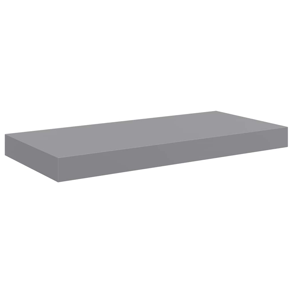 Floating Wall Shelves 2 pcs Grey 50x23x3.8 cm MDF