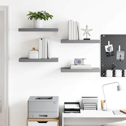 Floating Wall Shelves 4 pcs Grey 50x23.5x3.8 cm MDF