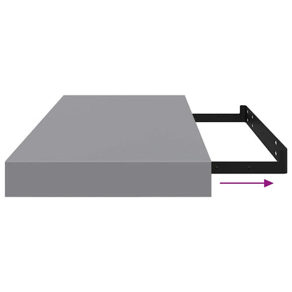 Floating Wall Shelves 2 pcs Grey 60x23.5x3.8 cm MDF