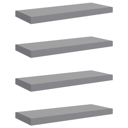 Floating Wall Shelves 4 pcs Grey 60x23.5x3.8 cm MDF