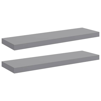 Floating Wall Shelves 2 pcs Grey 80x23.5x3.8 cm MDF