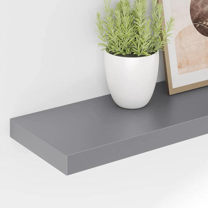Floating Wall Shelves 2 pcs Grey 80x23.5x3.8 cm MDF