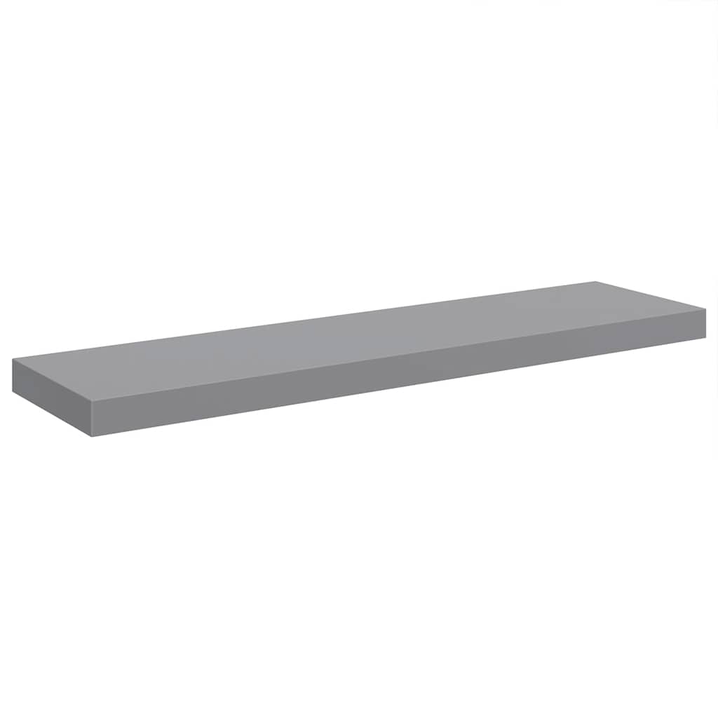 Floating Wall Shelves 2 pcs Grey 90x23.5x3.8 cm MDF
