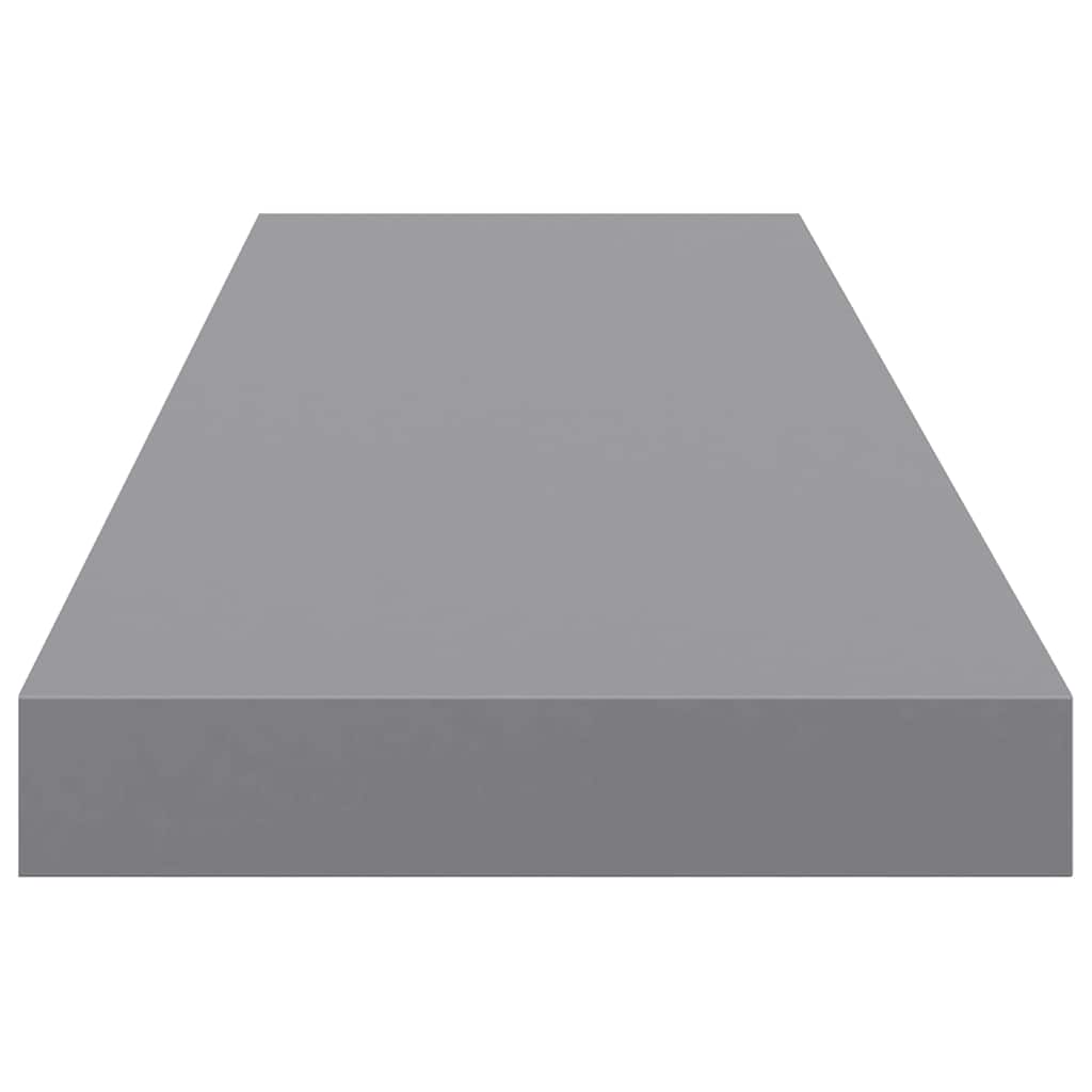 Floating Wall Shelves 2 pcs Grey 90x23.5x3.8 cm MDF