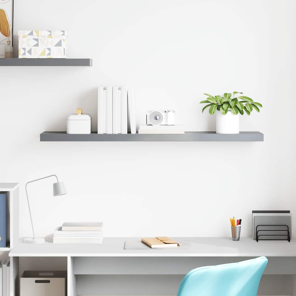 Floating Wall Shelf Grey 120x23.5x3.8 cm MDF
