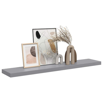 Floating Wall Shelf Grey 120x23.5x3.8 cm MDF