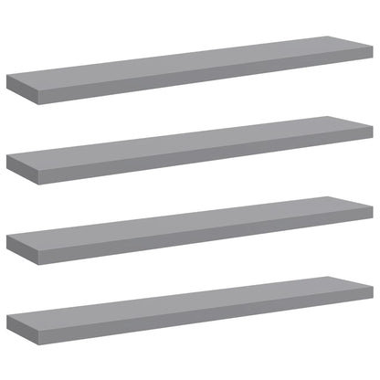Floating Wall Shelves 4 pcs Grey 120x23.5x3.8 cm MDF