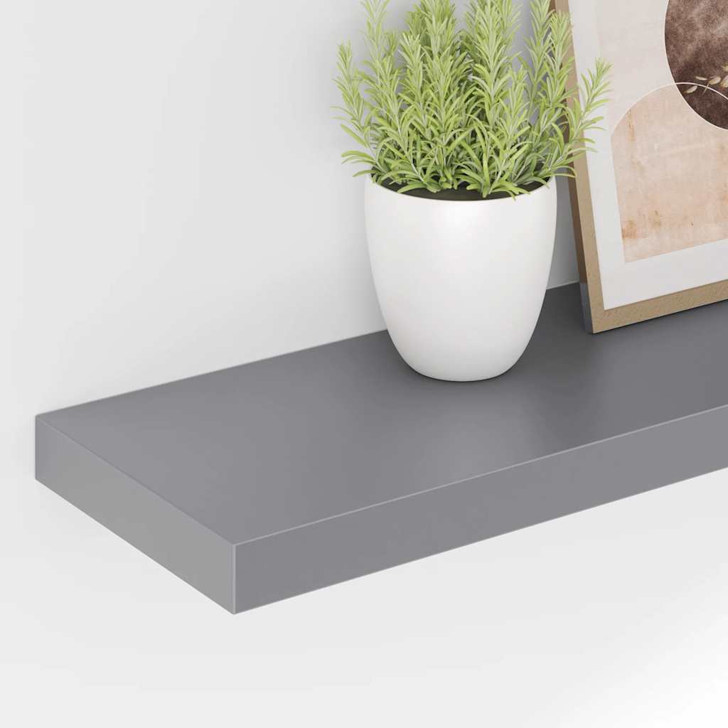 Floating Wall Shelves 4 pcs Grey 120x23.5x3.8 cm MDF