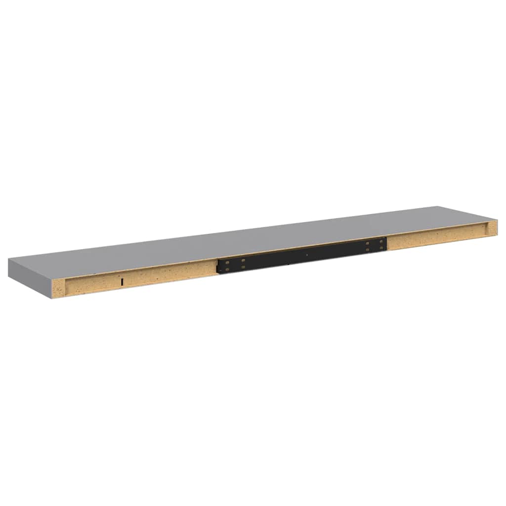 Floating Wall Shelves 4 pcs Grey 120x23.5x3.8 cm MDF