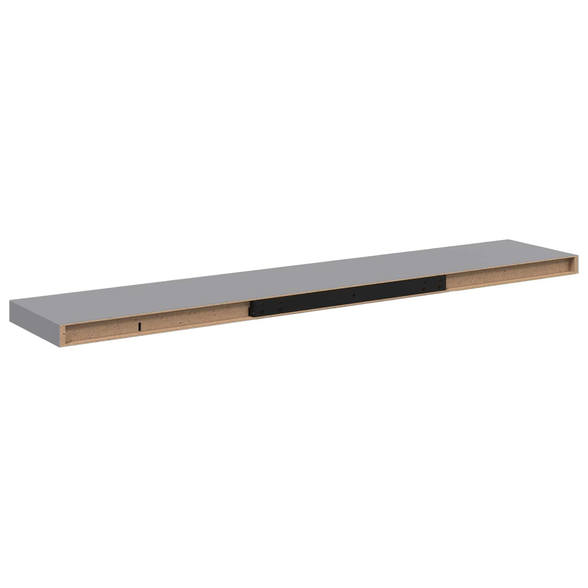 323864 vidaXL Floating Wall Shelves 4 pcs Grey 120x23,5x3,8 cm MDF