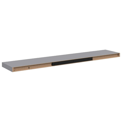 323864 vidaXL Floating Wall Shelves 4 pcs Grey 120x23,5x3,8 cm MDF