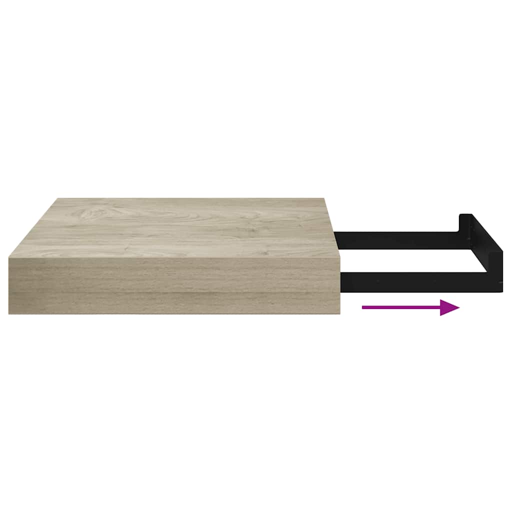 Floating Wall Shelf Oak 23x23.5x3.8 cm MDF