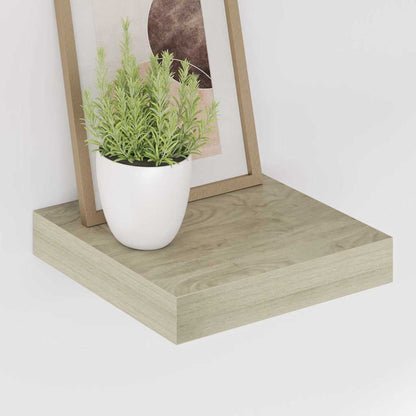 Floating Wall Shelves 4 pcs Oak 23x23.5x3.8 cm MDF