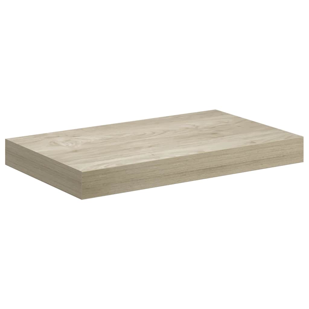 Wall Shelf | Set of 2 | Oak | Honeycomb MDF, Metal | 40x23x3.8 cm